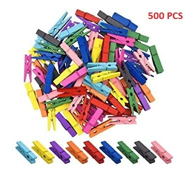 1490 Multipurpose Wooden Clips /Cloth Pegs (Large, 500 Pcs) 