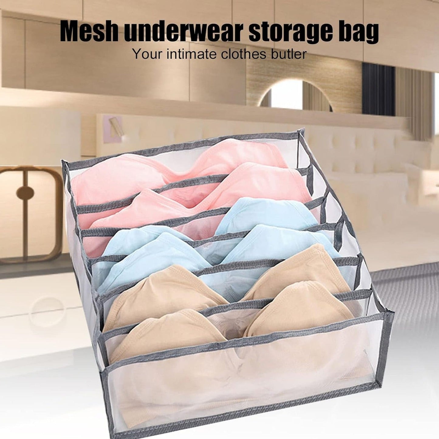 6414 MULTIPURPOSE STORAGE POCKET RACK, FOLDABLE, COLLAPSIBLE FABRIC WARDROBE ORGANISER FOR CLOTHE ORGANISER LAUNDRY BAG