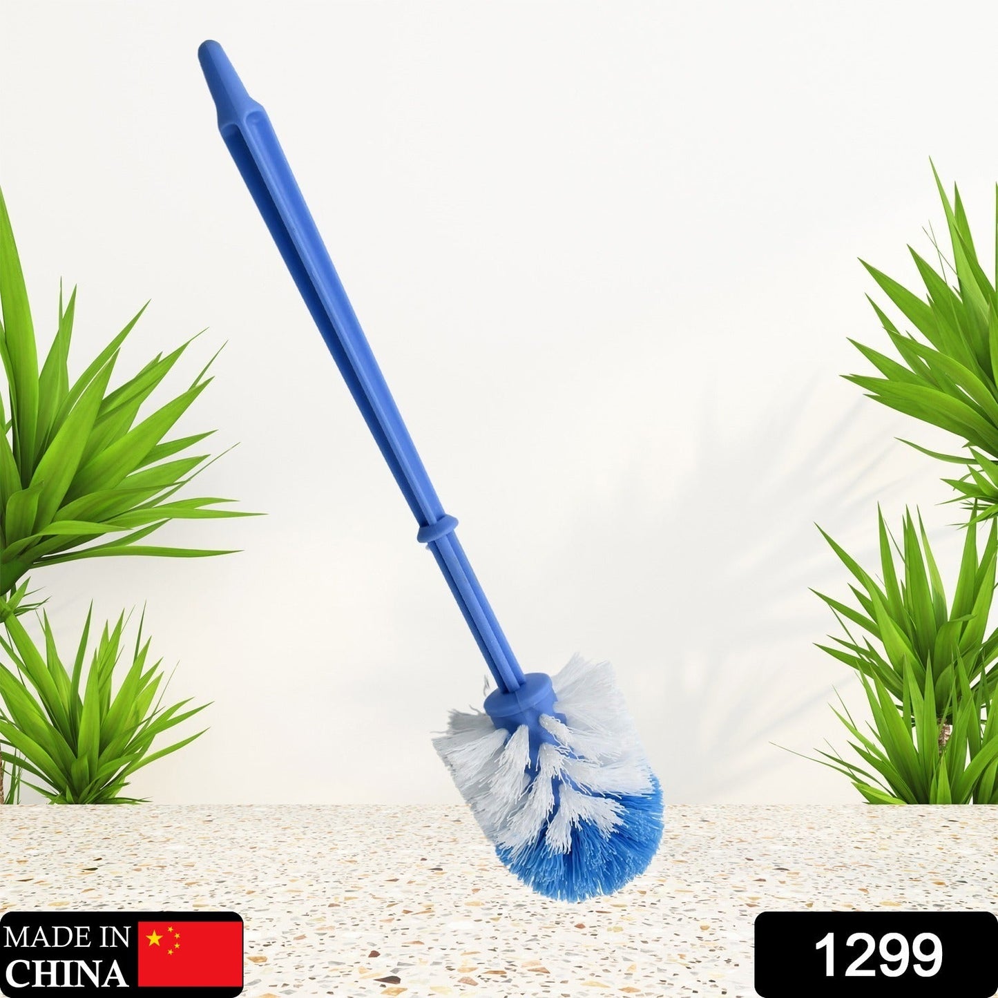 1299  Plastic Round Toilet Cleaner Brush Plastic Bathroom Cleaner - Round Hockey Stick Shape Toilet Brush