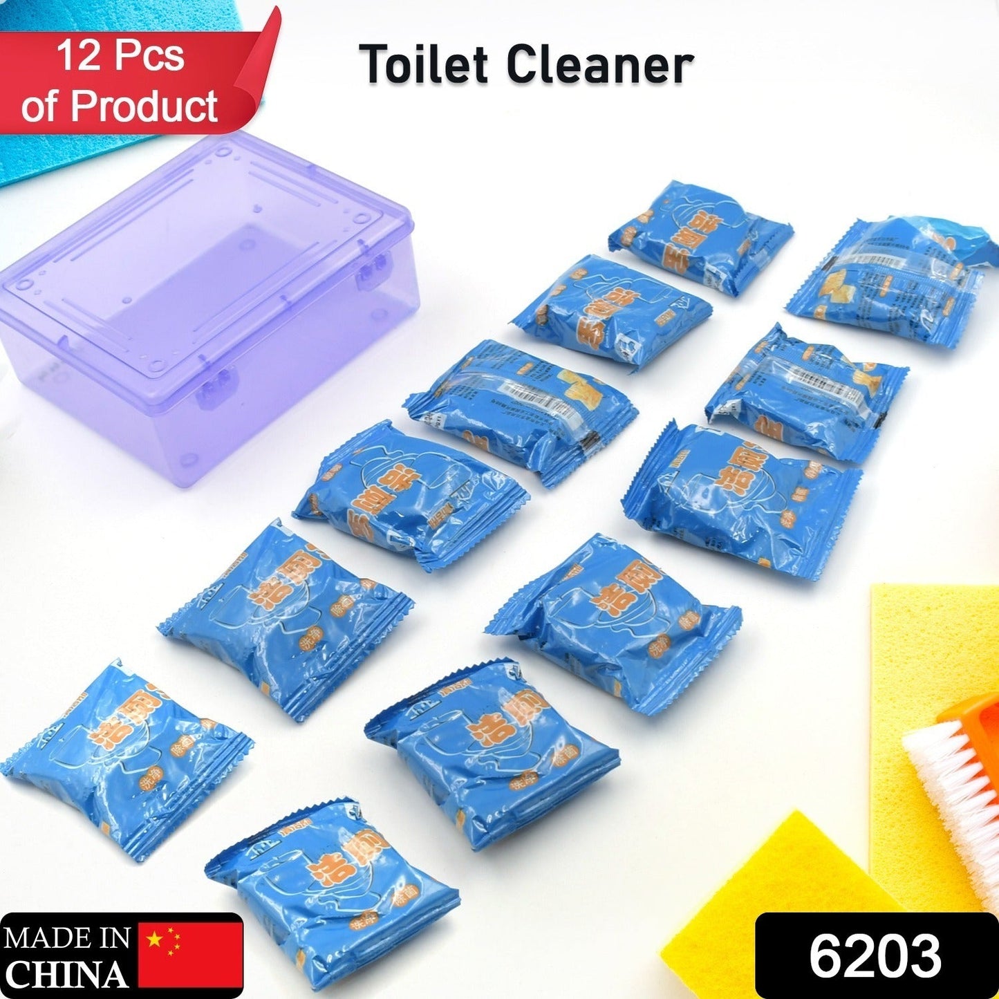 6203 Blue Bubble Toilet Bowring Toilets, Toilet Cleaners Powerful Decontamination Durable Bathroom (12pc)