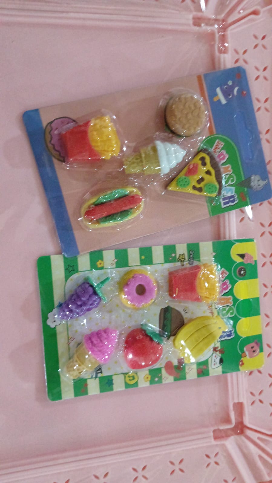 18028 3D Food Fancy & Stylish Colorful Erasers, Mini Eraser Creative Cute Novelty Eraser for Children Different Designs Eraser Set for Return Gift, Birthday Party, School Prize (1 Set / Mix Design & Color)