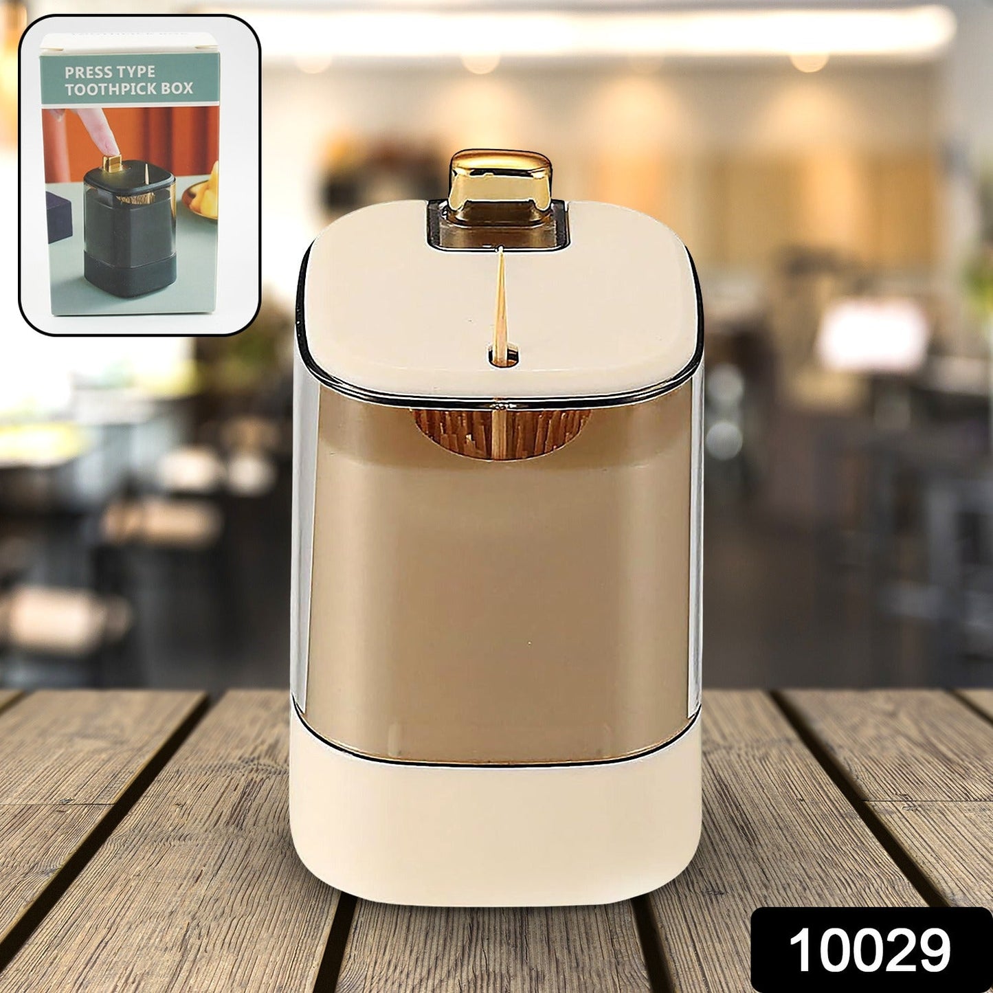 10029 Toothpick Holder Dispensers, Automatic Toothpicks Container, Toothpicks Storage Dispensers Box, for Home Living room Kitchen Restaurant (1 Pc)