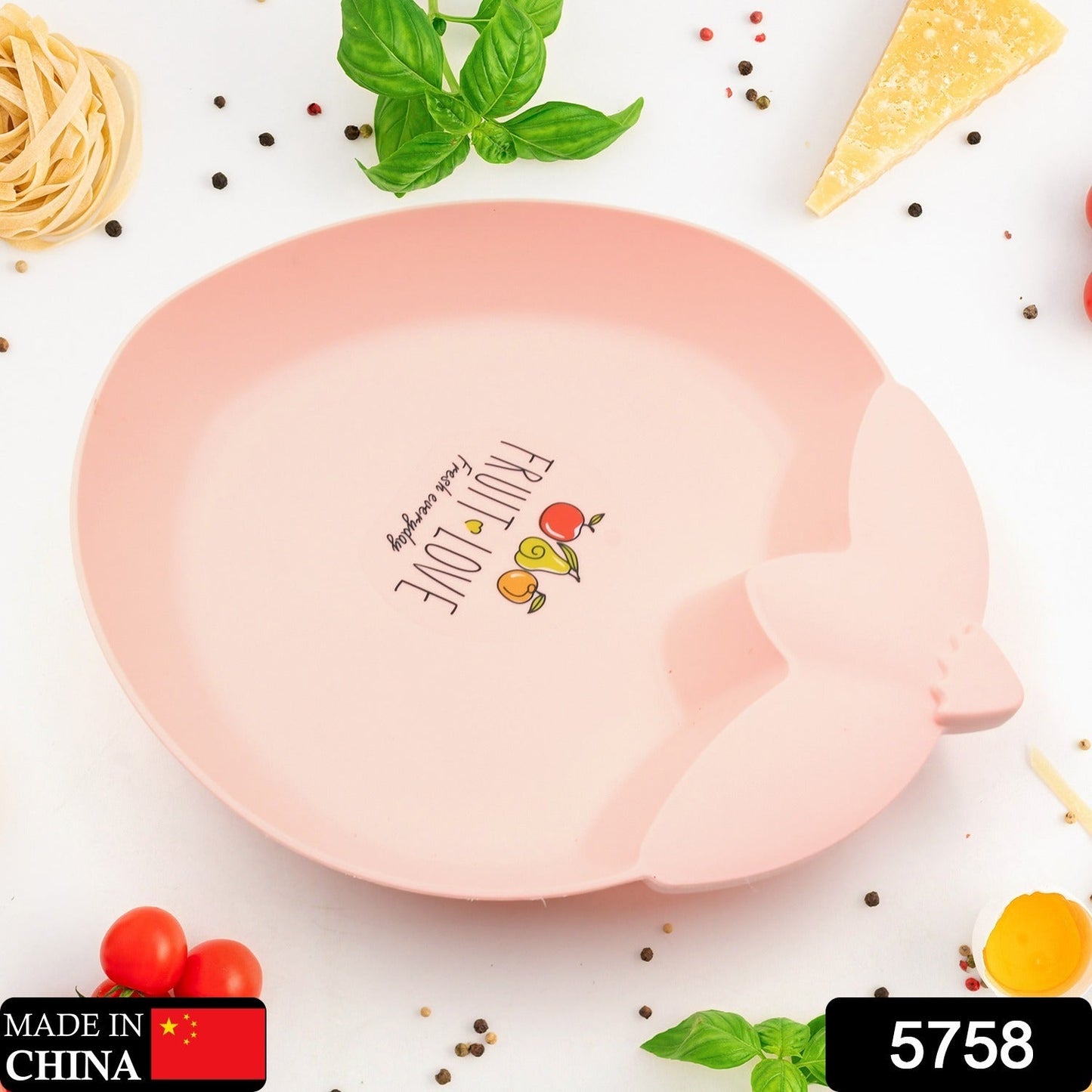 5758 Strawberry Shape Plate Dish Snacks / Nuts / Desserts Plates for Kids, BPA Free, Children’s Food Plate, Kids Bowl, Serving Platters Food Tray Decorative Serving Trays for Candy Fruits Dessert Fruit Plate, Baby Cartoon Pie Bowl Plate, Tableware (1 Pc)