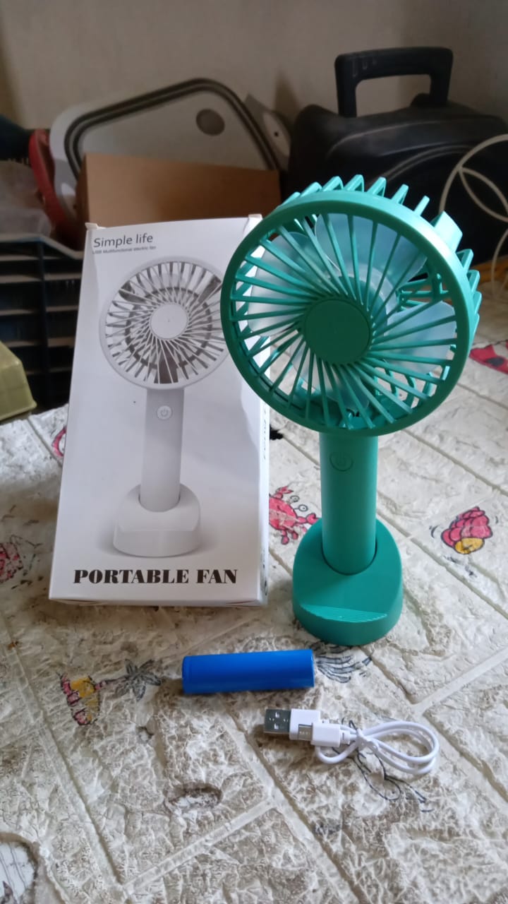 12842 Portable Handheld Fan With 3 Speeds Battery Operated Fan Rechargeable Multi Colors As Base Phone Holder Fan (Battery Included)