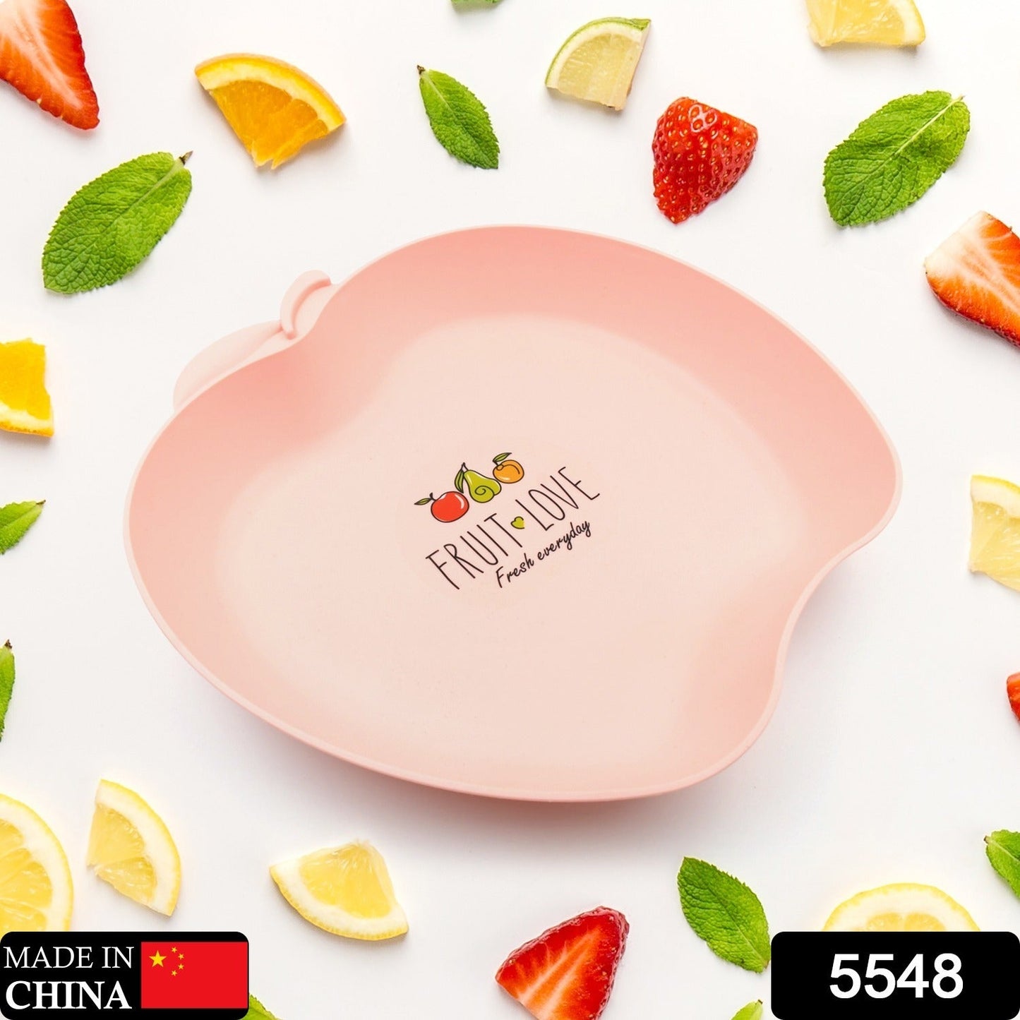 5548 Apple Shape Plate Dish Snacks / Nuts / Desserts Plates for Kids, BPA Free, Children’s Food Plate, Kids Bowl, Serving Platters Food Tray Decorative Serving Trays for Candy Fruits Dessert Fruit Plate, Baby Cartoon Pie Bowl Plate, Tableware (1 Pc)