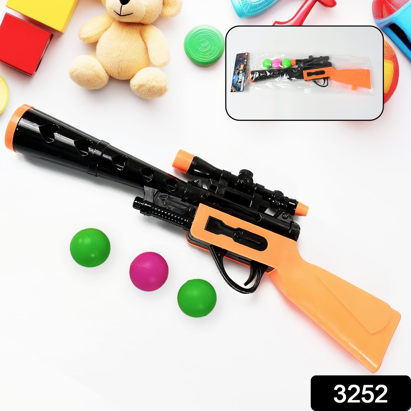 3252 Manual Big Shooting 3 Ball Gun Toy shoot super ping pong gun for kids, Plastic Balls Shooting Gun Toys For Boys Kids High Quality Gun